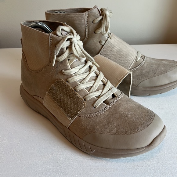 ZARA Kid’s Beige Suede Discreet Lace Up High Top Sneaker Size 37 (6.5) - Picture 7 of 10